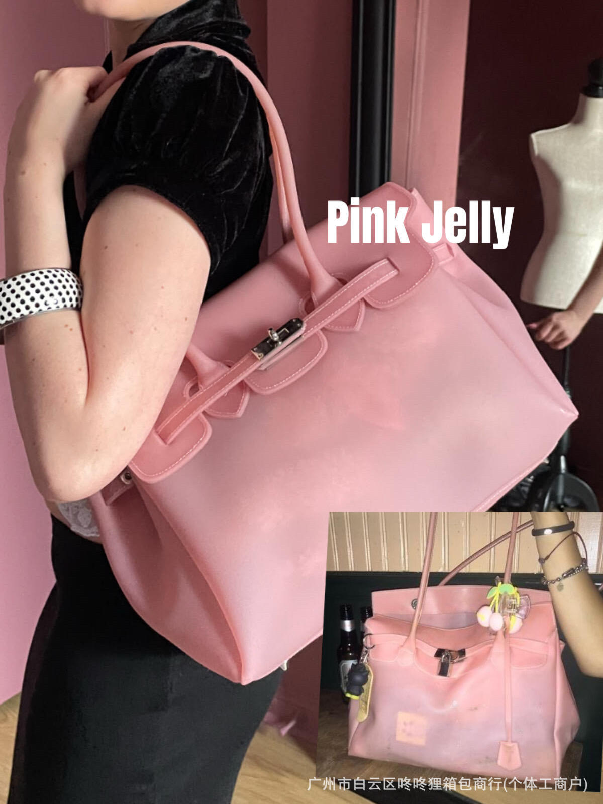 Jellyfirkin new summer new kiiikiii jelly bag tote shoulder bag large capacity underarm bag